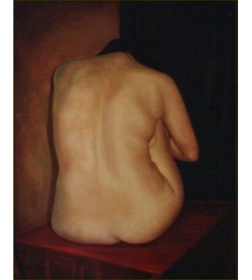 Nudo seduto di schiena